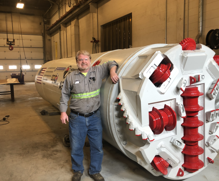 Jim Cook with 66” Rock TBM Rebuild